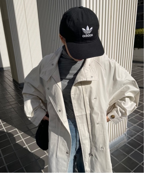 r.（アールドット）の「シャークスキン ミディ丈ミリタリーコート（ミリタリージャケット・レディース・ネイビー/ベージュ/カーキ/ブラック/オフホワイト・FREE）」の17枚目の写真