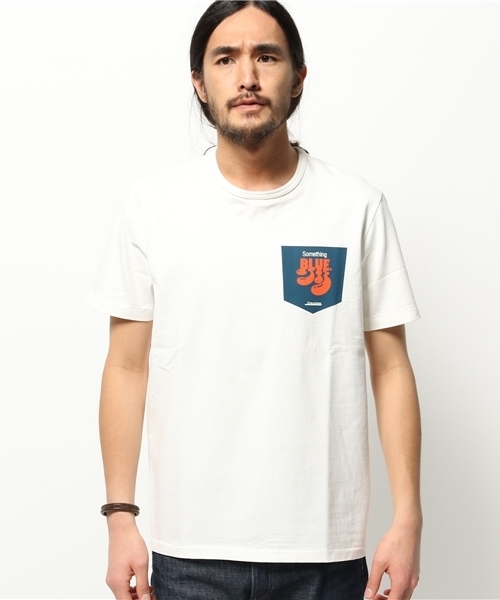 Denime（ドゥニーム）の「DNM POCKET LOGO TEE（Tシャツ/カットソー・メンズ・ホワイト/ネイビー・SMALL/MEDIUM/LARGE）」の3枚目の写真