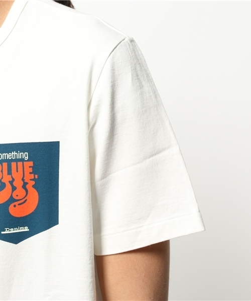 Denime（ドゥニーム）の「DNM POCKET LOGO TEE（Tシャツ/カットソー・メンズ・ホワイト/ネイビー・SMALL/MEDIUM/LARGE）」の7枚目の写真