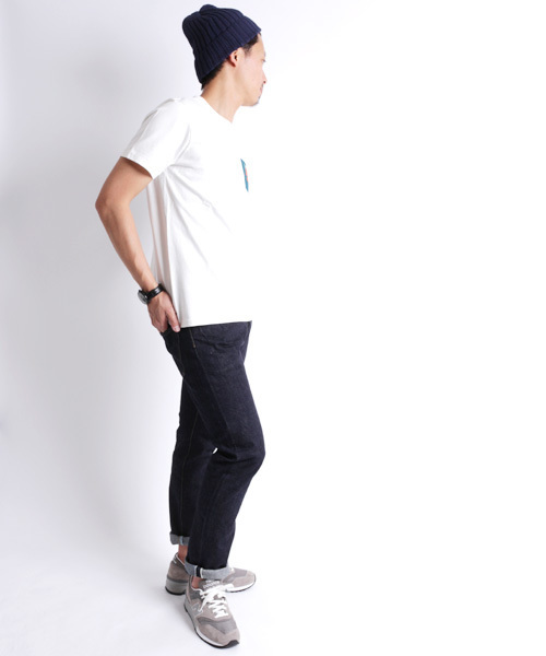 Denime（ドゥニーム）の「DNM POCKET LOGO TEE（Tシャツ/カットソー・メンズ・ホワイト/ネイビー・SMALL/MEDIUM/LARGE）」の16枚目の写真