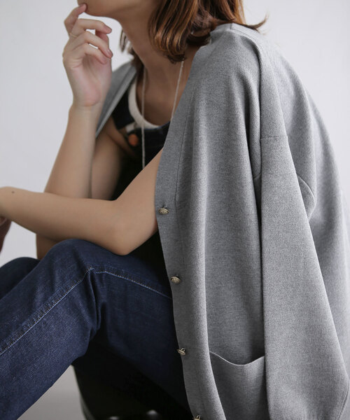 La TOTALITE - 【2018AW】 LaTOTALITE VISPO リブVネックカーディガン La TOTALITE（ラトータリテ）の「VISPO リブVネックカーディガン