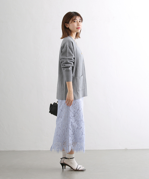 La TOTALITE（ラトータリテ）の「ミラノリブVネックカーディガン（カーディガン/ボレロ・レディース・グレー/ネイビー/ピンク/ベージュ・FREE）」の7枚目の写真