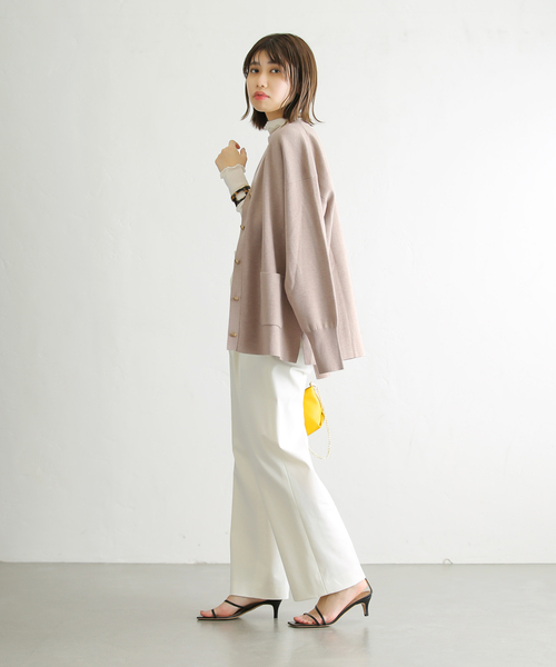 La TOTALITE（ラトータリテ）の「ミラノリブVネックカーディガン（カーディガン/ボレロ・レディース・グレー/ネイビー/ピンク/ベージュ・FREE）」の13枚目の写真