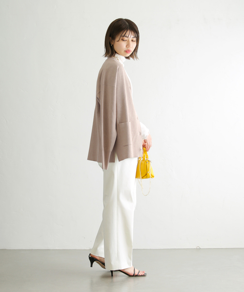 La TOTALITE（ラトータリテ）の「ミラノリブVネックカーディガン（カーディガン/ボレロ・レディース・グレー/ネイビー/ピンク/ベージュ・FREE）」の14枚目の写真