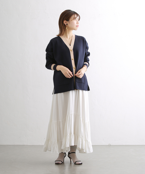 La TOTALITE（ラトータリテ）の「ミラノリブVネックカーディガン（カーディガン/ボレロ・レディース・グレー/ネイビー/ピンク/ベージュ・FREE）」の15枚目の写真