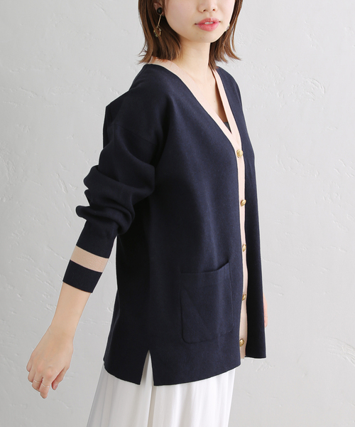 La TOTALITE（ラトータリテ）の「ミラノリブVネックカーディガン（カーディガン/ボレロ・レディース・グレー/ネイビー/ピンク/ベージュ・FREE）」の19枚目の写真