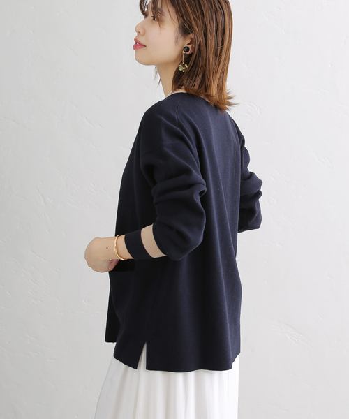 La TOTALITE（ラトータリテ）の「ミラノリブVネックカーディガン（カーディガン/ボレロ・レディース・グレー/ネイビー/ピンク/ベージュ・FREE）」の20枚目の写真