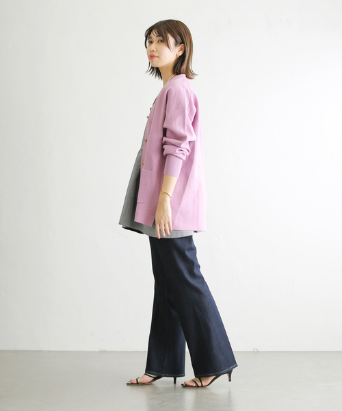 La TOTALITE（ラトータリテ）の「ミラノリブVネックカーディガン（カーディガン/ボレロ・レディース・グレー/ネイビー/ピンク/ベージュ・FREE）」の22枚目の写真