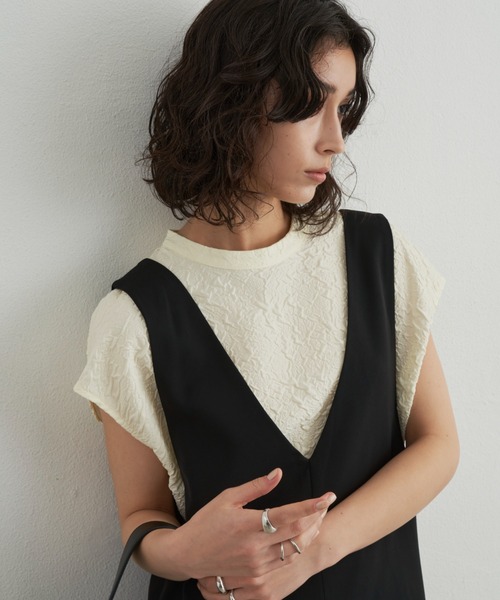 Aunt Marie's（アントマリーズ）の「深Vネックミニジャンスカ（ジャンパースカート・レディース・ブラック/アイボリー・FREE）」の21枚目の写真