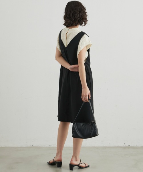 Aunt Marie's（アントマリーズ）の「深Vネックミニジャンスカ（ジャンパースカート・レディース・ブラック/アイボリー・FREE）」の15枚目の写真