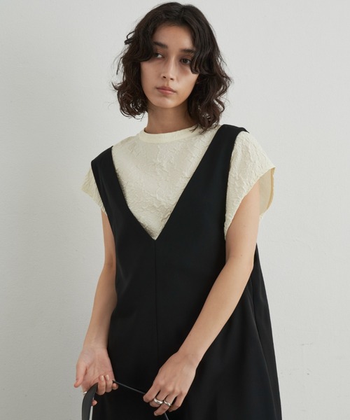 Aunt Marie's（アントマリーズ）の「深Vネックミニジャンスカ（ジャンパースカート・レディース・ブラック/アイボリー・FREE）」の20枚目の写真