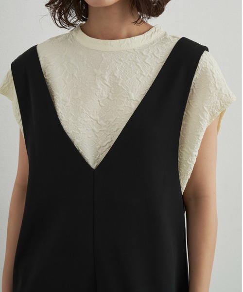 Aunt Marie's（アントマリーズ）の「深Vネックミニジャンスカ（ジャンパースカート・レディース・ブラック/アイボリー・FREE）」の19枚目の写真