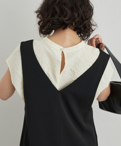 Aunt Marie's（アントマリーズ）の「深Vネックミニジャンスカ（ジャンパースカート・レディース・ブラック/アイボリー・FREE）」の22枚目の写真