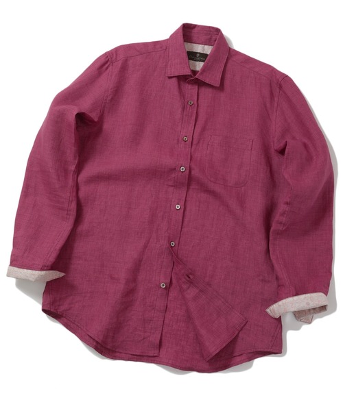 MEN'S BIGI（メンズビギ）の「デラべ調リネンシャンブレーシャツ（シャツ/ブラウス・メンズ・ホワイト/ネイビー/ピンク/グリーン・01/02/03/04）」の4枚目の写真