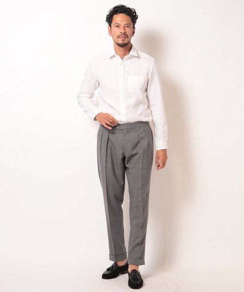 MEN'S BIGI（メンズビギ）の「デラべ調リネンシャンブレーシャツ（シャツ/ブラウス・メンズ・ホワイト/ネイビー/ピンク/グリーン・01/02/03/04）」の7枚目の写真