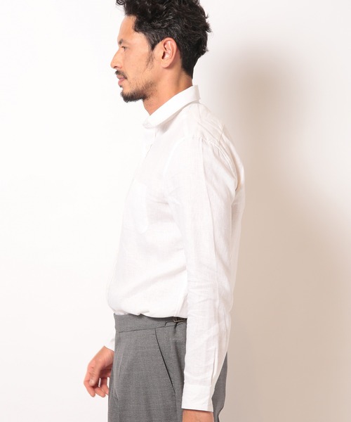 MEN'S BIGI（メンズビギ）の「デラべ調リネンシャンブレーシャツ（シャツ/ブラウス・メンズ・ホワイト/ネイビー/ピンク/グリーン・01/02/03/04）」の10枚目の写真