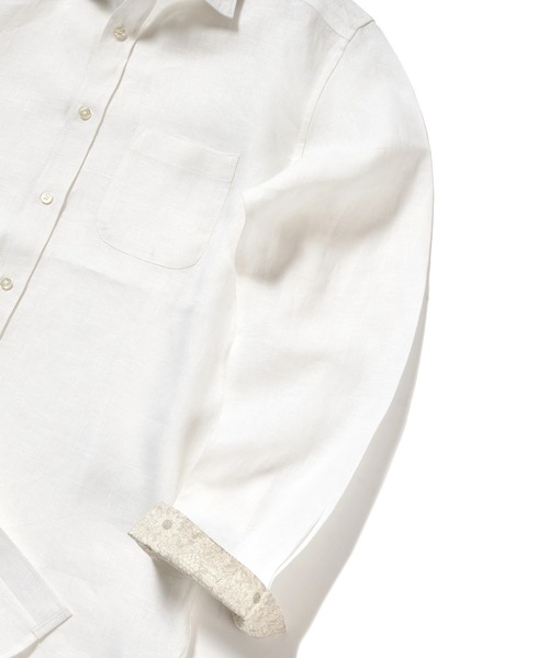 MEN'S BIGI（メンズビギ）の「デラべ調リネンシャンブレーシャツ（シャツ/ブラウス・メンズ・ホワイト/ネイビー/ピンク/グリーン・01/02/03/04）」の16枚目の写真