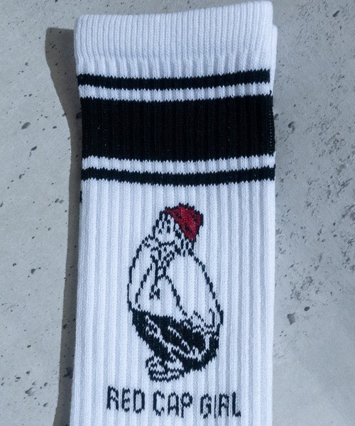 Red Cap Girl(レッドキャプガール)の「【a-r】〔Red Cap Girl/レッドキャップガール〕ジャガードイラストソックス(ソックス/靴下・メンズ・ブラック/ブルー・FREE)」の3枚目の写真