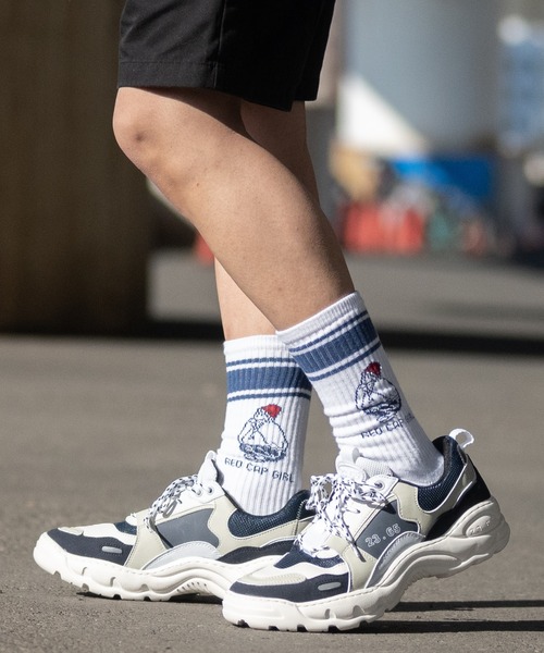 Red Cap Girl(レッドキャプガール)の「【a-r】〔Red Cap Girl/レッドキャップガール〕ジャガードイラストソックス(ソックス/靴下・メンズ・ブラック/ブルー・FREE)」の8枚目の写真