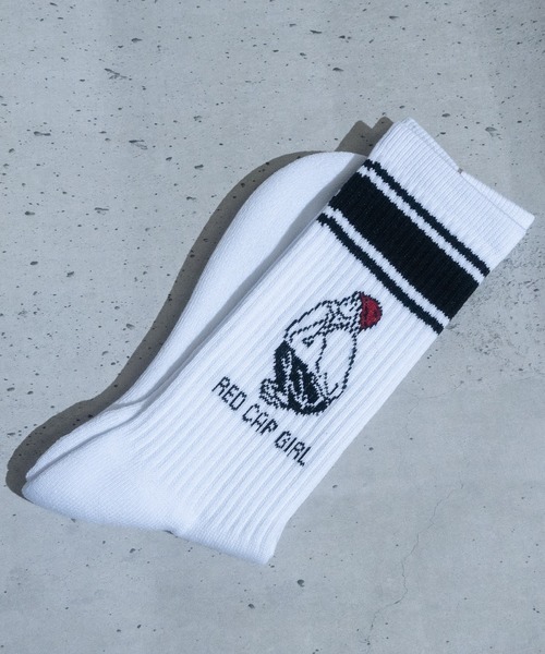 Red Cap Girl(レッドキャプガール)の「【a-r】〔Red Cap Girl/レッドキャップガール〕ジャガードイラストソックス(ソックス/靴下・メンズ・ブラック/ブルー・FREE)」の11枚目の写真