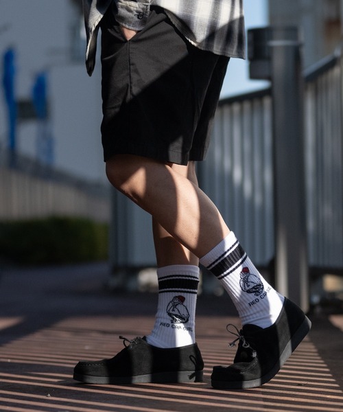 Red Cap Girl(レッドキャプガール)の「【a-r】〔Red Cap Girl/レッドキャップガール〕ジャガードイラストソックス(ソックス/靴下・メンズ・ブラック/ブルー・FREE)」の7枚目の写真