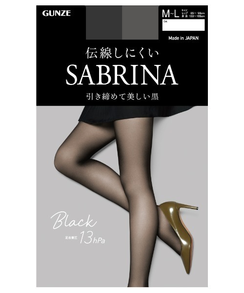 GUNZE（グンゼ）の「SABRINA/サブリナ 伝線しにくい ストッキング Black/ブラック（タイツ/ストッキング・レディース・ブラック・M～Ｌ/L～LL）」の2枚目の写真