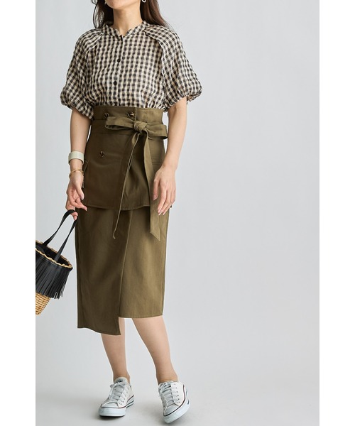 &. NOSTALGIA（アンドドットノスタルジア）の「ギンガムチェックブラウス（シャツ/ブラウス・レディース・ベージュ系その他/ブラック系その他・FREE）」の3枚目の写真