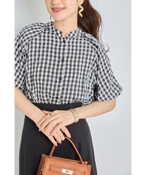 &. NOSTALGIA（アンドドットノスタルジア）の「ギンガムチェックブラウス（シャツ/ブラウス・レディース・ベージュ系その他/ブラック系その他・FREE）」の14枚目の写真