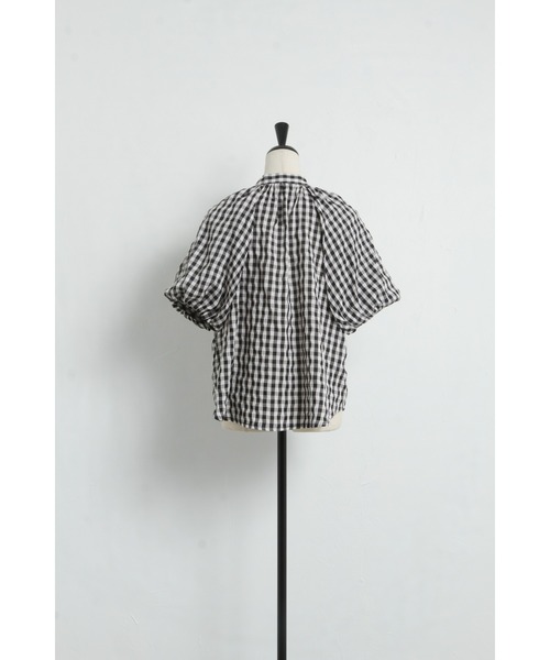 &. NOSTALGIA（アンドドットノスタルジア）の「ギンガムチェックブラウス（シャツ/ブラウス・レディース・ベージュ系その他/ブラック系その他・FREE）」の4枚目の写真