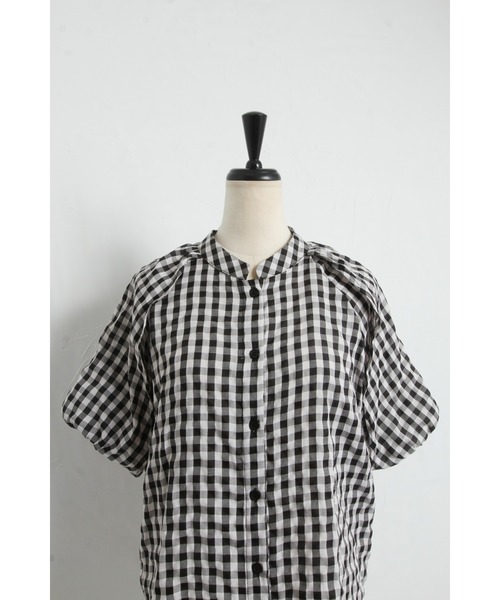 &. NOSTALGIA（アンドドットノスタルジア）の「ギンガムチェックブラウス（シャツ/ブラウス・レディース・ベージュ系その他/ブラック系その他・FREE）」の9枚目の写真