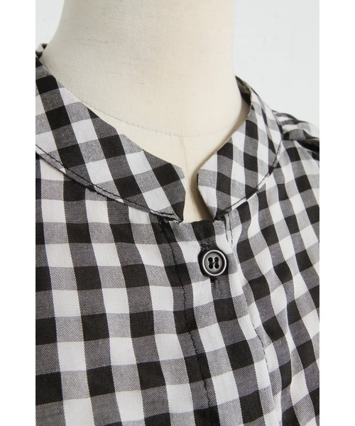 &. NOSTALGIA（アンドドットノスタルジア）の「ギンガムチェックブラウス（シャツ/ブラウス・レディース・ベージュ系その他/ブラック系その他・FREE）」の11枚目の写真