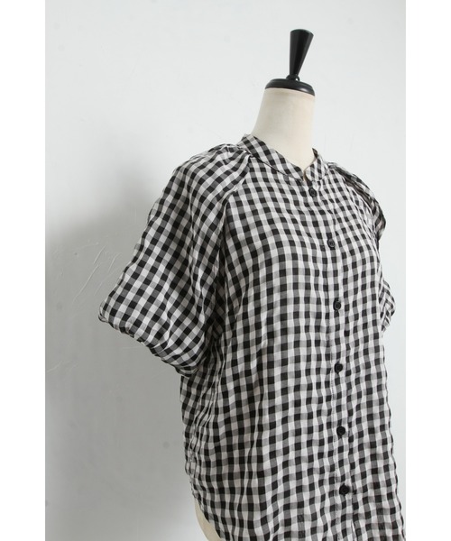 &. NOSTALGIA（アンドドットノスタルジア）の「ギンガムチェックブラウス（シャツ/ブラウス・レディース・ベージュ系その他/ブラック系その他・FREE）」の13枚目の写真