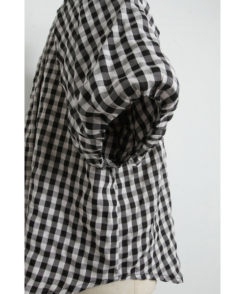 &. NOSTALGIA（アンドドットノスタルジア）の「ギンガムチェックブラウス（シャツ/ブラウス・レディース・ベージュ系その他/ブラック系その他・FREE）」の19枚目の写真