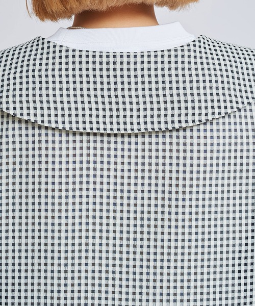 ブラウス シャツ SATIN SOCCER ギンガム ブラウス レディース I am I in fact（アイアムアイインファクト）の「SATIN