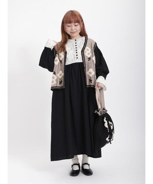 Samansa Mos2（サマンサ モスモス）の「さがら刺繍巾着トートバッグ（ハンドバッグ・レディース・ベージュ/キナリ/ブラック・ﾌﾘ-）」の13枚目の写真