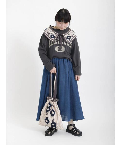 Samansa Mos2（サマンサ モスモス）の「さがら刺繍巾着トートバッグ（ハンドバッグ・レディース・ベージュ/キナリ/ブラック・ﾌﾘ-）」の16枚目の写真