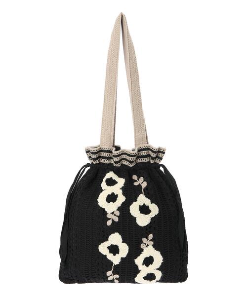 Samansa Mos2（サマンサ モスモス）の「さがら刺繍巾着トートバッグ