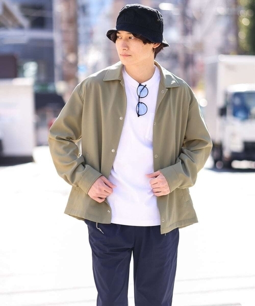 a.v.v（アーヴェヴェ）の「【洗濯機で洗える/防シワ】リライト コーチジャケット（ブルゾン・メンズ・カーキ/ブルー・46/50/48）」の13枚目の写真