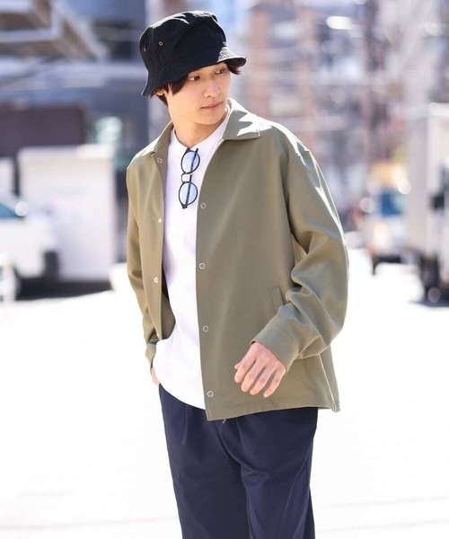 a.v.v（アーヴェヴェ）の「【洗濯機で洗える/防シワ】リライト コーチジャケット（ブルゾン・メンズ・カーキ/ブルー・46/50/48）」の19枚目の写真