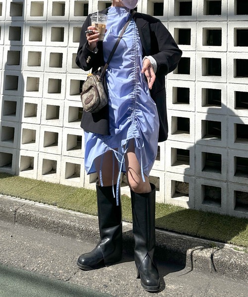 Alley by w closet（アリーバイダブルクローゼット）の「【Alley】ドロストノースリーブミニワンピース（ワンピース・レディース・オフホワイト/ブルー・FREE）」の13枚目の写真