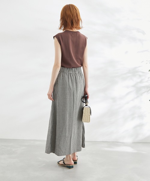 ROPE' PICNIC(ロペピクニック)の「麻混アシンメトリータックカラースカート(スカート・レディース・サックスブルー/ブラック/ターコイズブルー/オレンジ/ブラック系その他・38/36)」の14枚目の写真