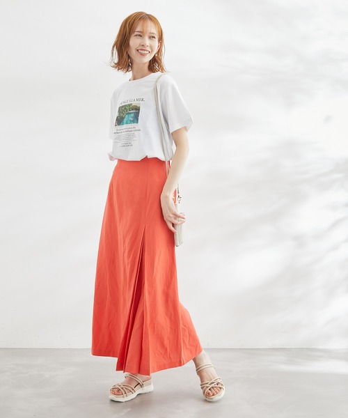 ROPE' PICNIC(ロペピクニック)の「麻混アシンメトリータックカラースカート(スカート・レディース・サックスブルー/ブラック/ターコイズブルー/オレンジ/ブラック系その他・38/36)」の19枚目の写真