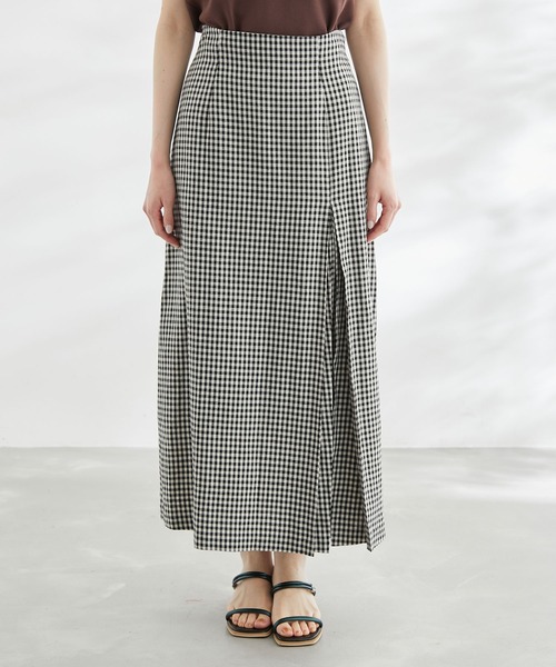 ROPE' PICNIC(ロペピクニック)の「麻混アシンメトリータックカラースカート(スカート・レディース・サックスブルー/ブラック/ターコイズブルー/オレンジ/ブラック系その他・38/36)」の7枚目の写真