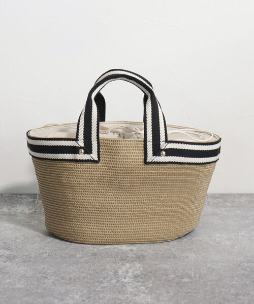 fredy emue（フレディエミュ）の「テープハンドルPPブレードバッグ（トートバッグ・レディース・ブラック/ベージュ・FREE）」の4枚目の写真