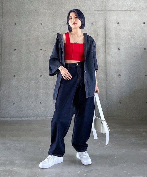 PAGEBOY（ページボーイ）の「デニムルーズスリットシャツ（シャツ/ブラウス・レディース・ブラック系その他/インディゴブルー/ブルー系その他・FREE）」の18枚目の写真