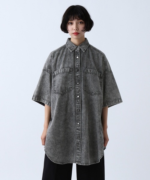 PAGEBOY（ページボーイ）の「デニムルーズスリットシャツ（シャツ/ブラウス・レディース・ブラック系その他/インディゴブルー/ブルー系その他・FREE）」の19枚目の写真