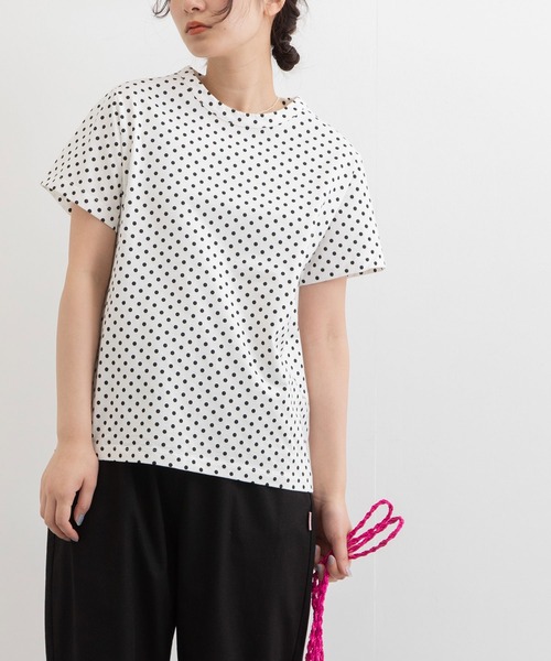 POU DOU DOU(プードゥドゥ)の「クラシックパターンTee(Tシャツ/カットソー・レディース・オフホワイト/ブラック/スミクロ・3)」の2枚目の写真