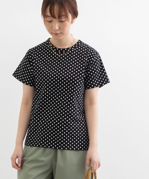POU DOU DOU(プードゥドゥ)の「クラシックパターンTee(Tシャツ/カットソー・レディース・オフホワイト/ブラック/スミクロ・3)」の7枚目の写真