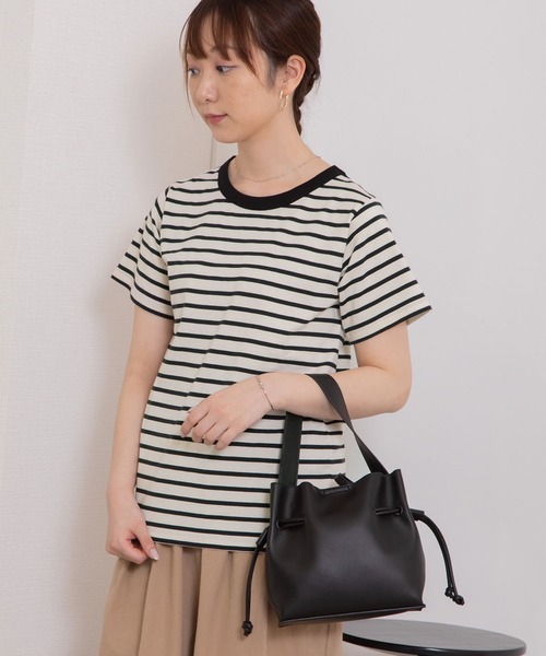 POU DOU DOU(プードゥドゥ)の「クラシックパターンTee(Tシャツ/カットソー・レディース・オフホワイト/ブラック/スミクロ・3)」の19枚目の写真