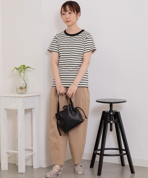 POU DOU DOU(プードゥドゥ)の「クラシックパターンTee(Tシャツ/カットソー・レディース・オフホワイト/ブラック/スミクロ・3)」の14枚目の写真